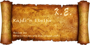 Kaján Etelka névjegykártya